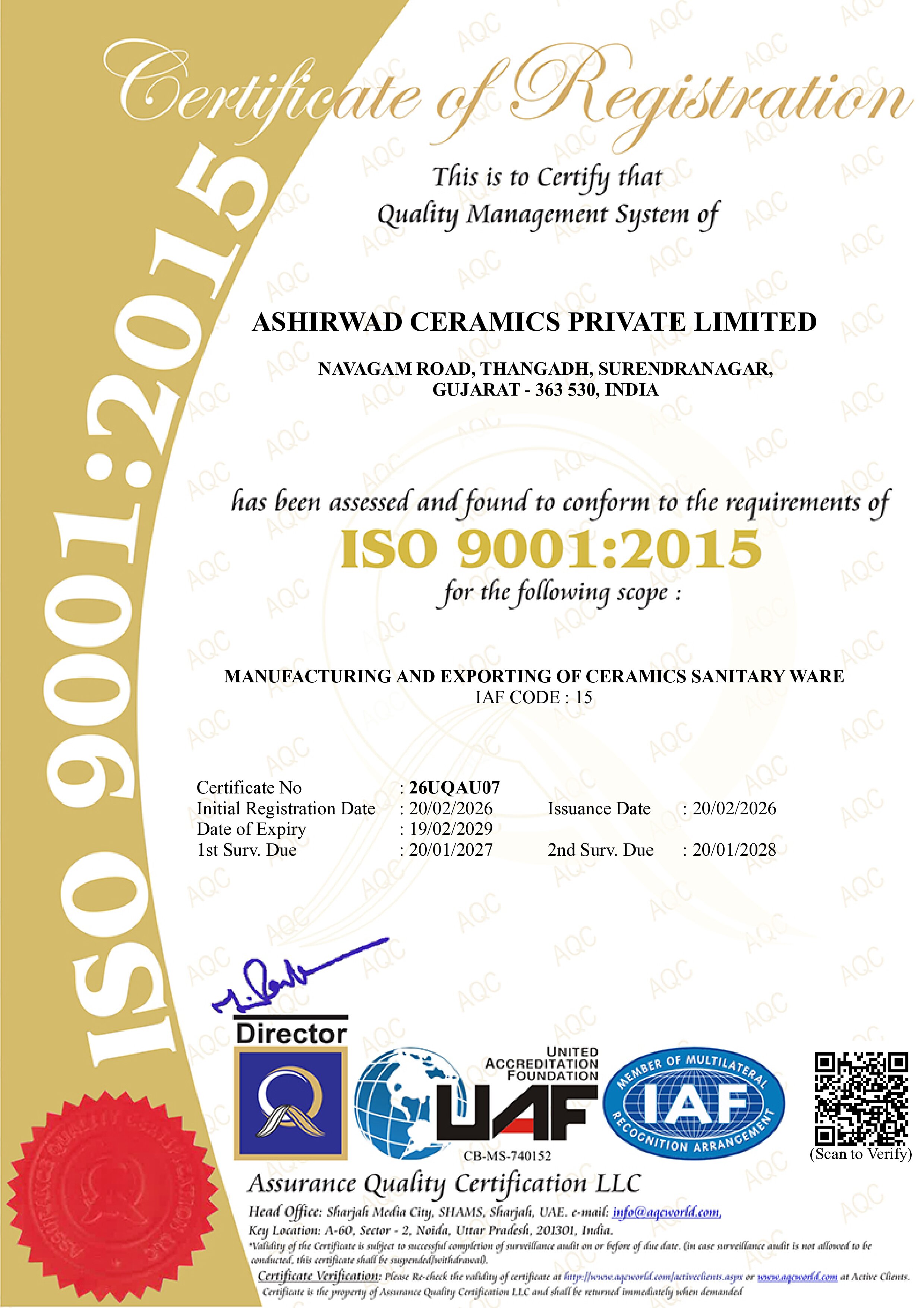 ISO Certificate